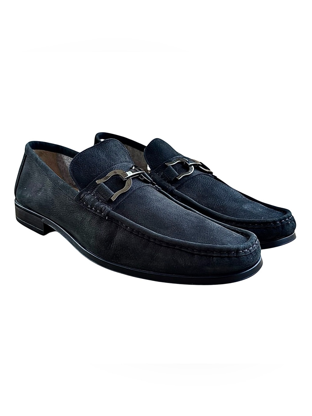 BRUNO MAGLI “Mikko” Navy Italian Nubuck Bit Loafers